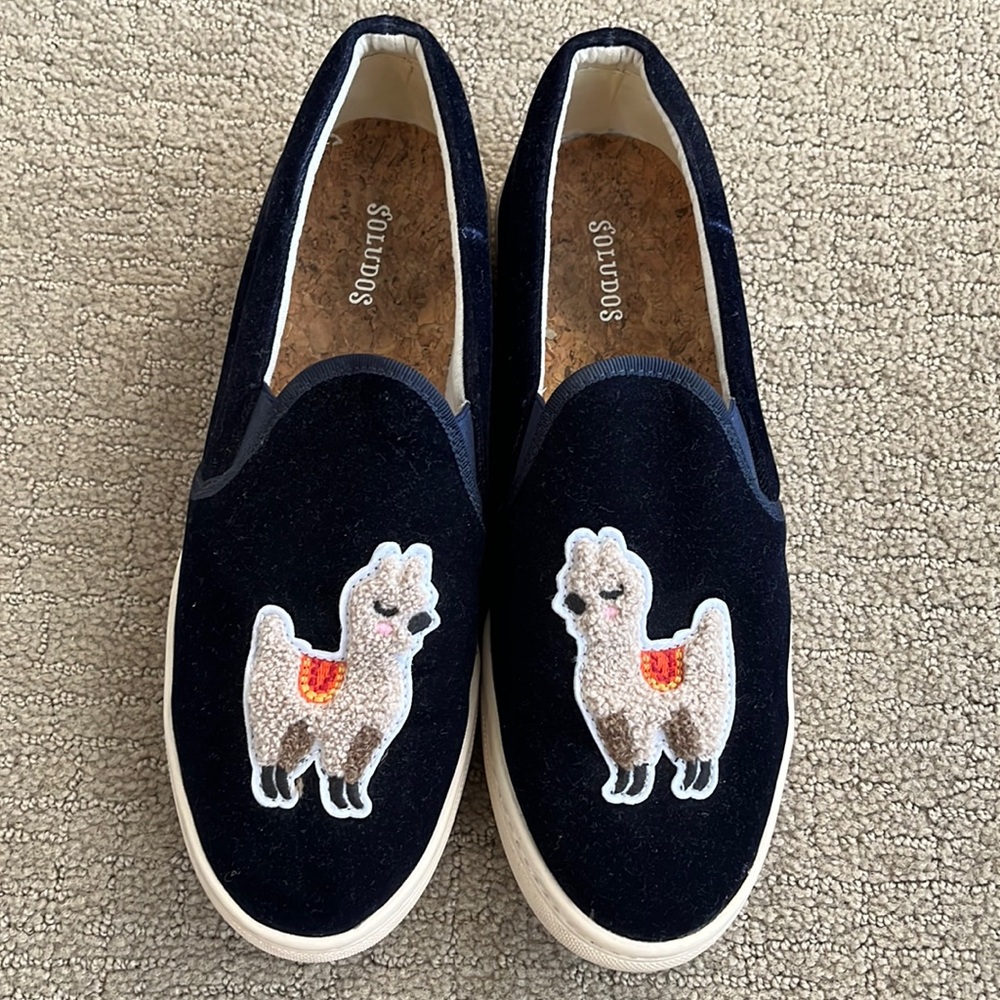 Soludos Velvet Llama flats